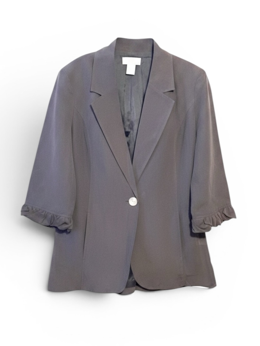 Silk And Linen Vintage Spiegel Charcoal Gray Blazer